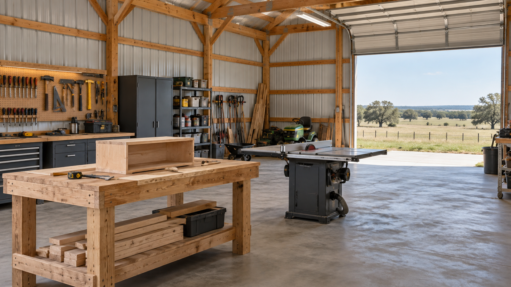 Workshop pole barn