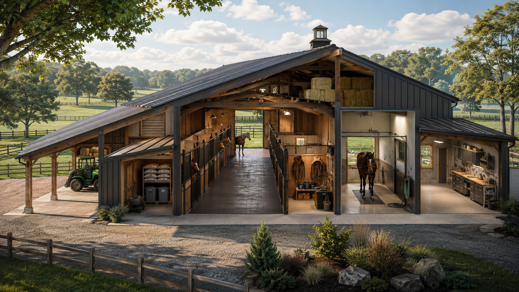 Custom horse barn