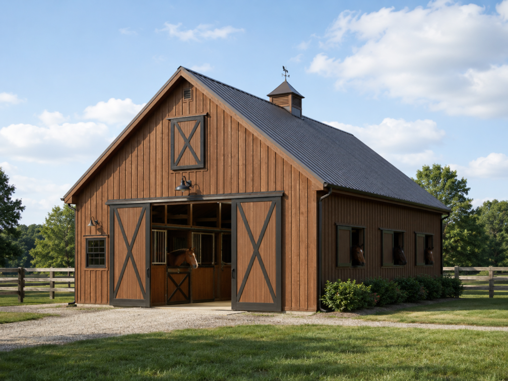 Gable horse barn
